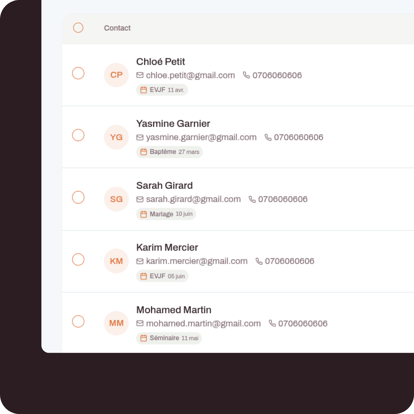 Gestion client IBDA